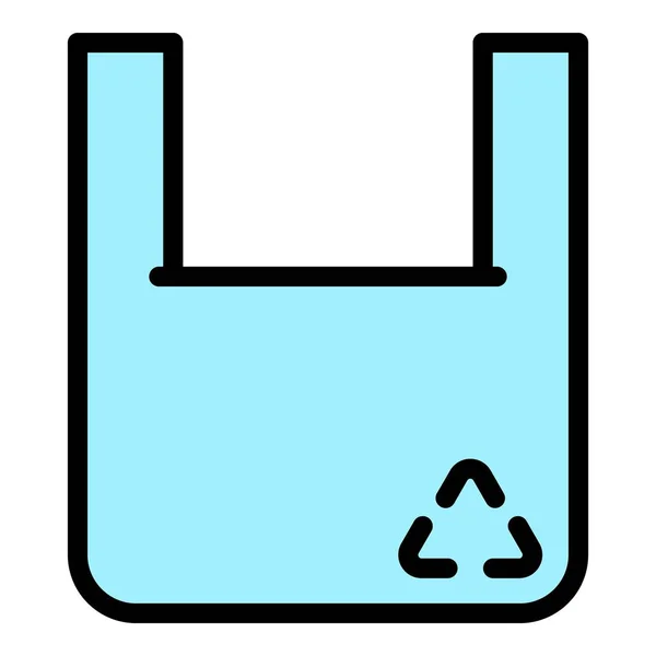 Eco bio bag icon 색상 윤곽 벡터 — 스톡 벡터