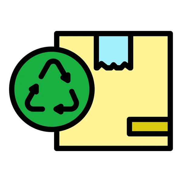 Eco box icon color outline vector — Stockvektor