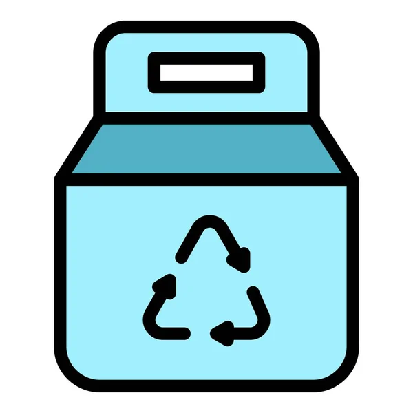 Recyclable bag icon color outline vector — стоковый вектор