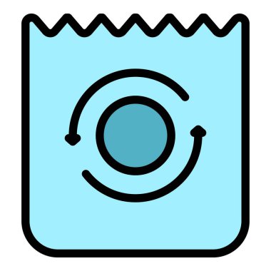 Eko paket simgesi renk ana hatları vektörü