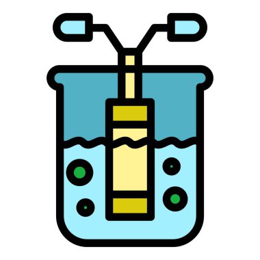 Su yenilik simgesi renk ana hatları vektörü