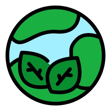 Dünya tüketim simgesi renk ana hatları vektörü