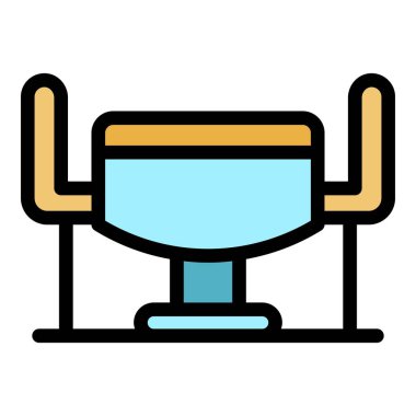 Restoran tablo simgesi renk ana hatları vektörü