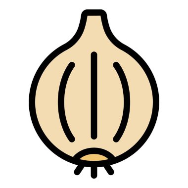 Soğan simgesi rengi dış hat vektörü