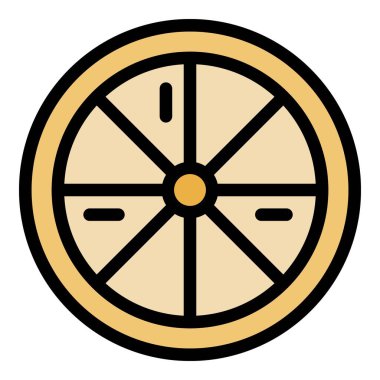 Organik pasta simgesi renk ana hatları vektörü