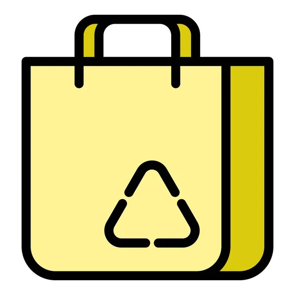 Eco label pack icon color outline vector — стоковый вектор