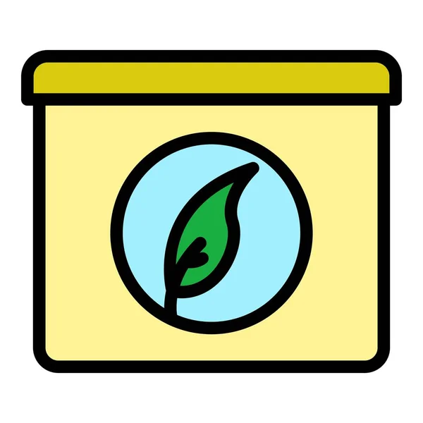 Garbage eco box Symbol Farbe Umrissvektor — Stockvektor