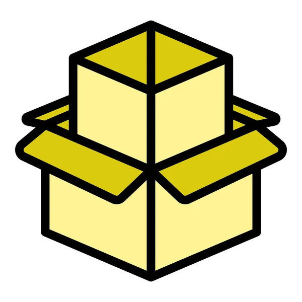 Eco storage boxes icon color outline vector — ストックベクタ