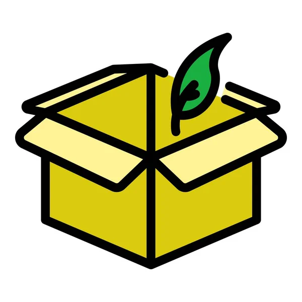 Organic box icon color outline vector — ストックベクタ