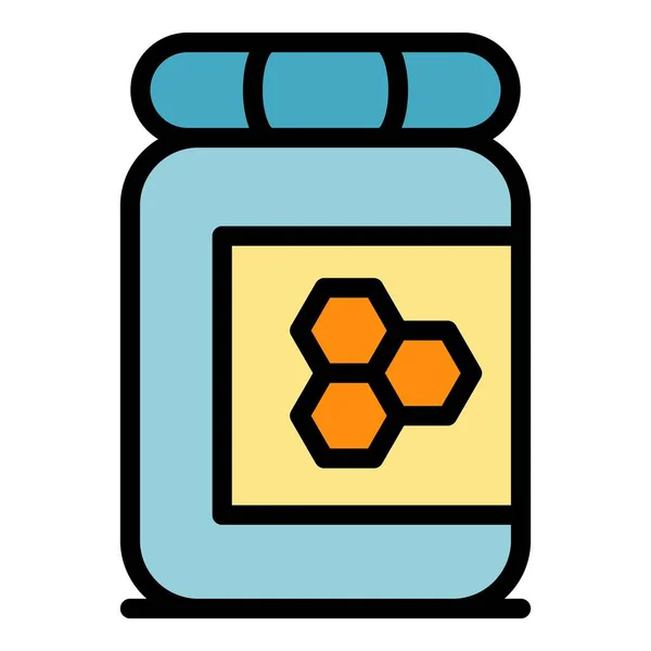 Eco miel icono color contorno vector — Vector de stock