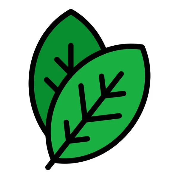 Organic leaves farm icon color outline vector — Vetor de Stock