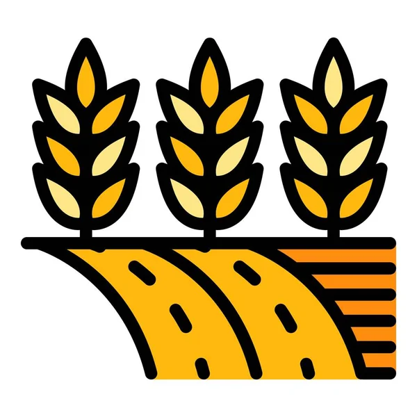 Wheat land icon color outline vector — ストックベクタ