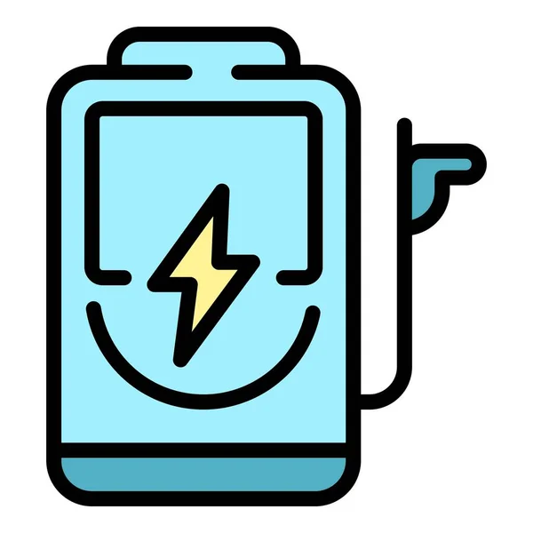 Eco innovation charge icon color outline vector — стоковый вектор