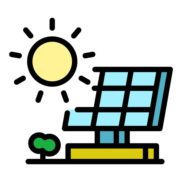 Painel solar energia ícone cor contorno vetor —  Vetores de Stock