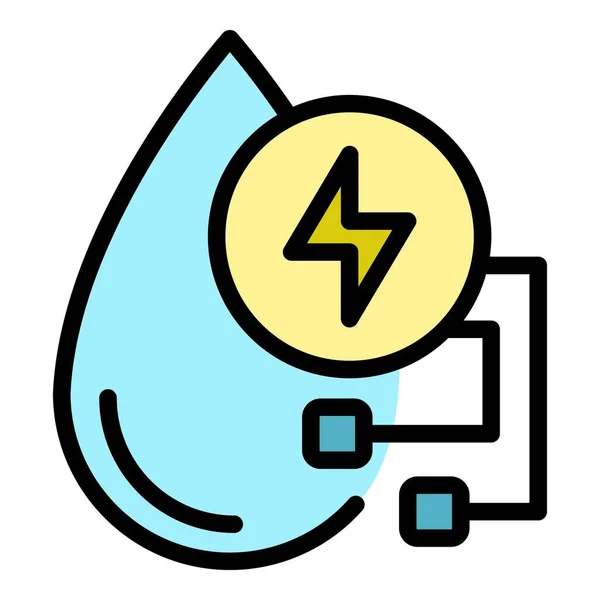 Icono de energía limpia color contorno vector — Vector de stock