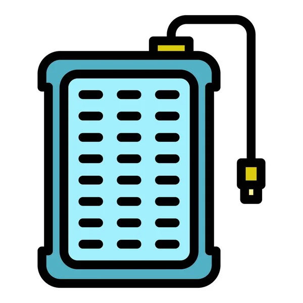 Eco fiche de charge icône couleur contour vecteur — Image vectorielle