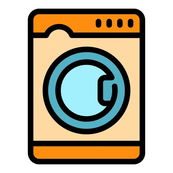 Wash machine consumption icon color outline vector — стоковый вектор