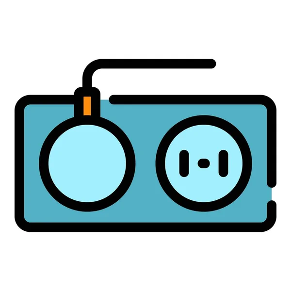 Wall electric plug icon color outline vector — стоковый вектор