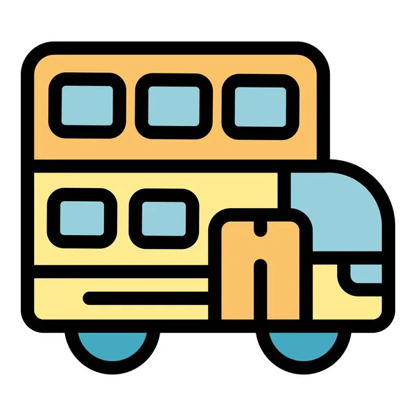 City bus icon color outline vector — ストックベクタ