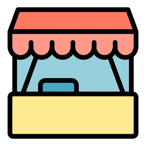 City stall icon color outline vector — стоковый вектор