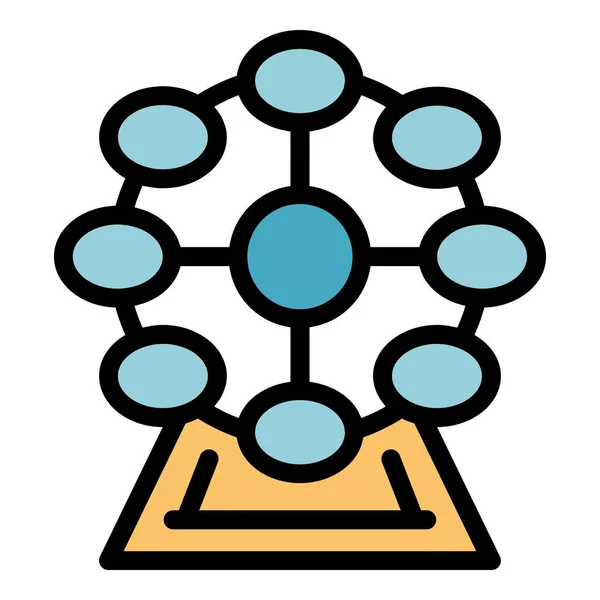 Ferris wiel pictogram kleur omtrek vector — Stockvector