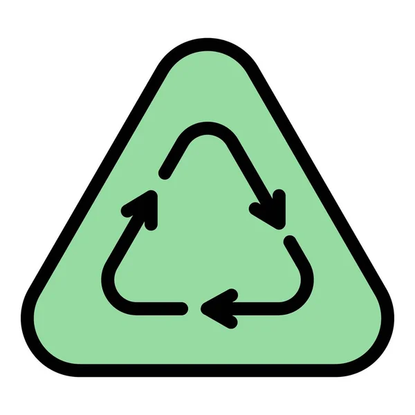 Eco driehoek pictogram kleur omtrek vector — Stockvector