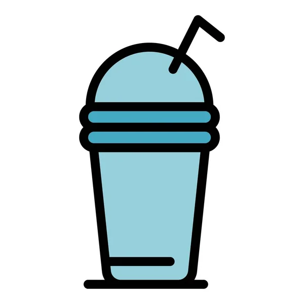 Beverage eco glass icon color outline vector — ストックベクタ