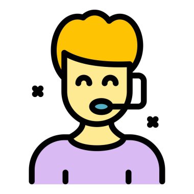 Merkez ajan simgesi renk dış hat vektörünü ara