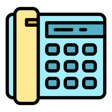 24 saat arama desteği simgesi renk ana hatları vektörü