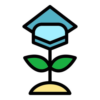 Çiçek derecesi renk ana hatları vektörü