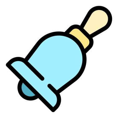 Mezuniyet çan simgesi renk ana hatları vektörü