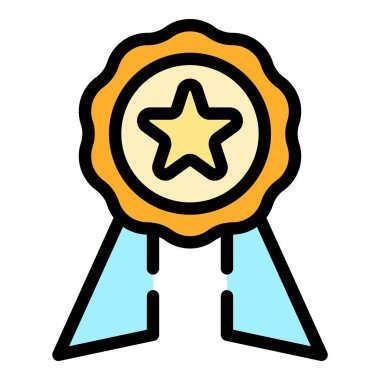 Derece amblem simgesi renk ana hatları vektörü