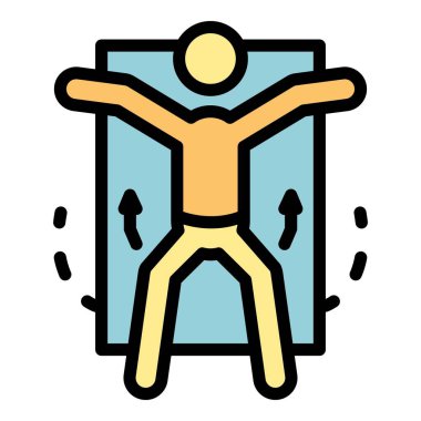 Kat rehabilitasyon simgesi renk ana hatları vektörü