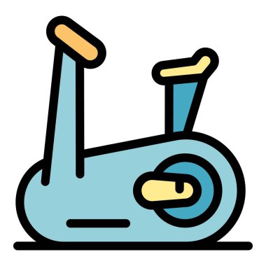 Jimnastik makinesi simgesi renk ana hatları vektörü