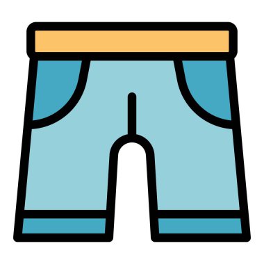 Spor pantolonu simgesi renk ana hatları vektörü