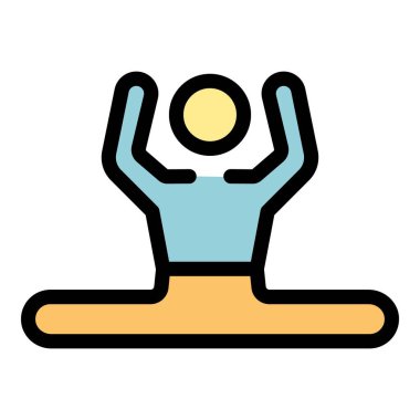 Jimnastikçi simgesi renk çizgisi vektörü