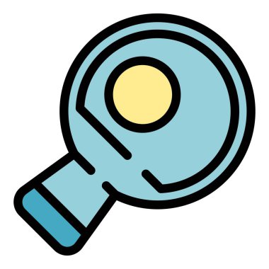 Masa tenisi simgesi renk ana hatları vektörü