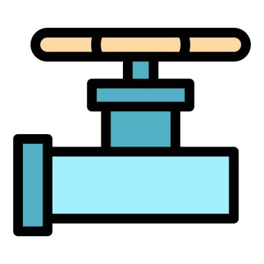 Boru ayrıntısı renk ana hatları vektörü