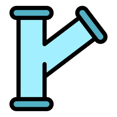 Mutfak borusu simgesi renk ana hatları vektörü