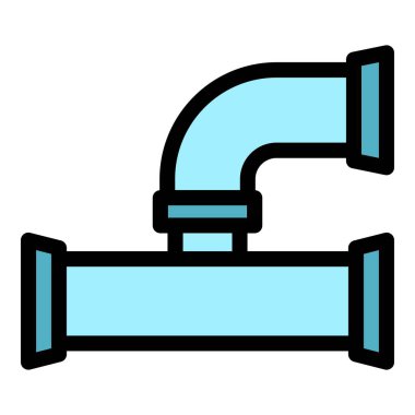 Tesisat borusu simgesi renk ana hatları vektörü