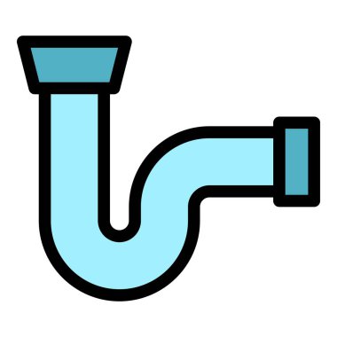 Boru simgesi renk ana hatları vektörü