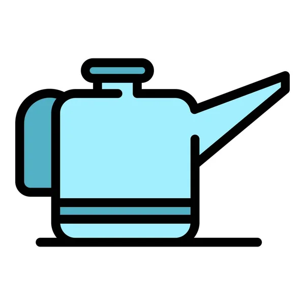 Watering kan pictogram kleuren omtrek vector — Stockvector