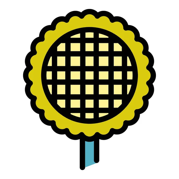 Icono de girasol color contorno vector — Vector de stock