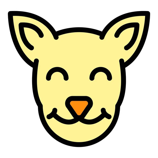 Dog face icon color outline vector —  Vetores de Stock