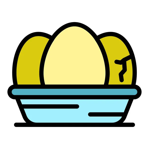 Farm eggs icon color outline vector — Stock Vector