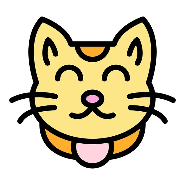 Traditional cat icon color outline vector —  Vetores de Stock