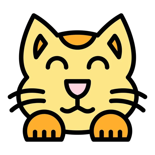 Smiling oriental cat icon color outline vector —  Vetores de Stock