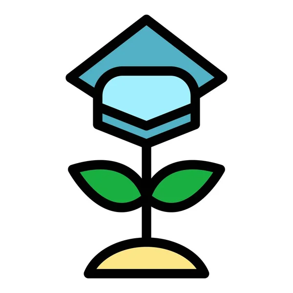 Flower degree icon color outline vector — 스톡 벡터