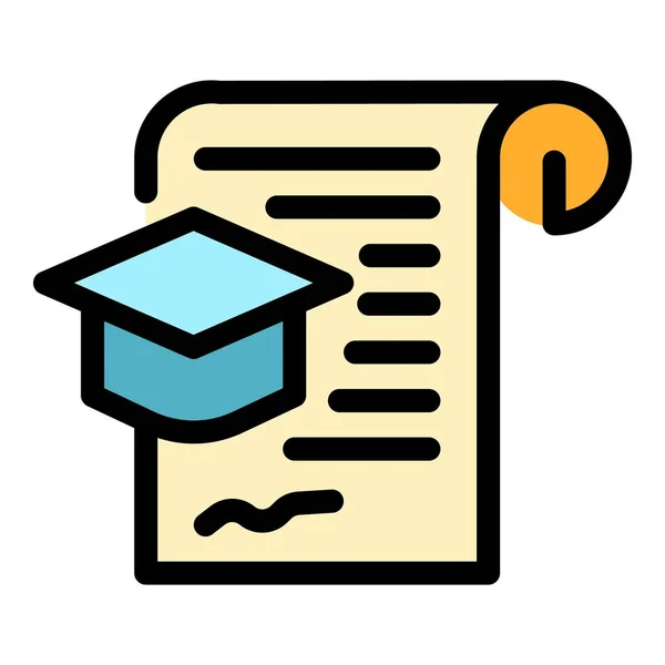 Degree document icon color outline vector — 图库矢量图片