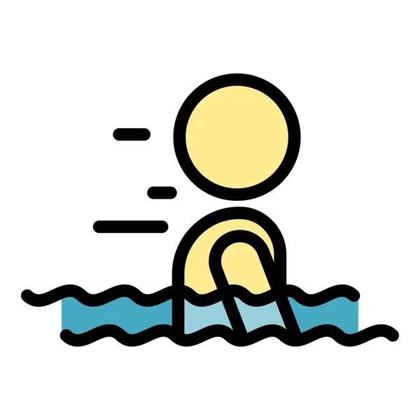Water pool rehabilitation icon color outline vector — 스톡 벡터